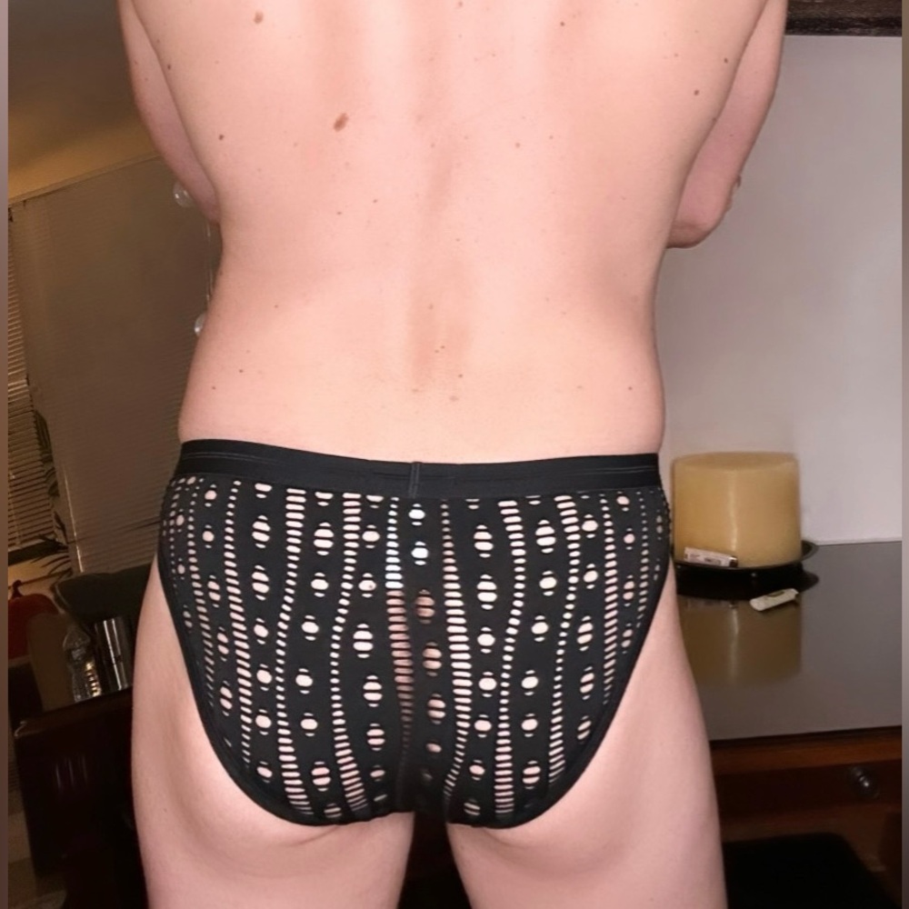 Capsule Mesh Lace Brief in Black (Medium) - Picture 13 of 16